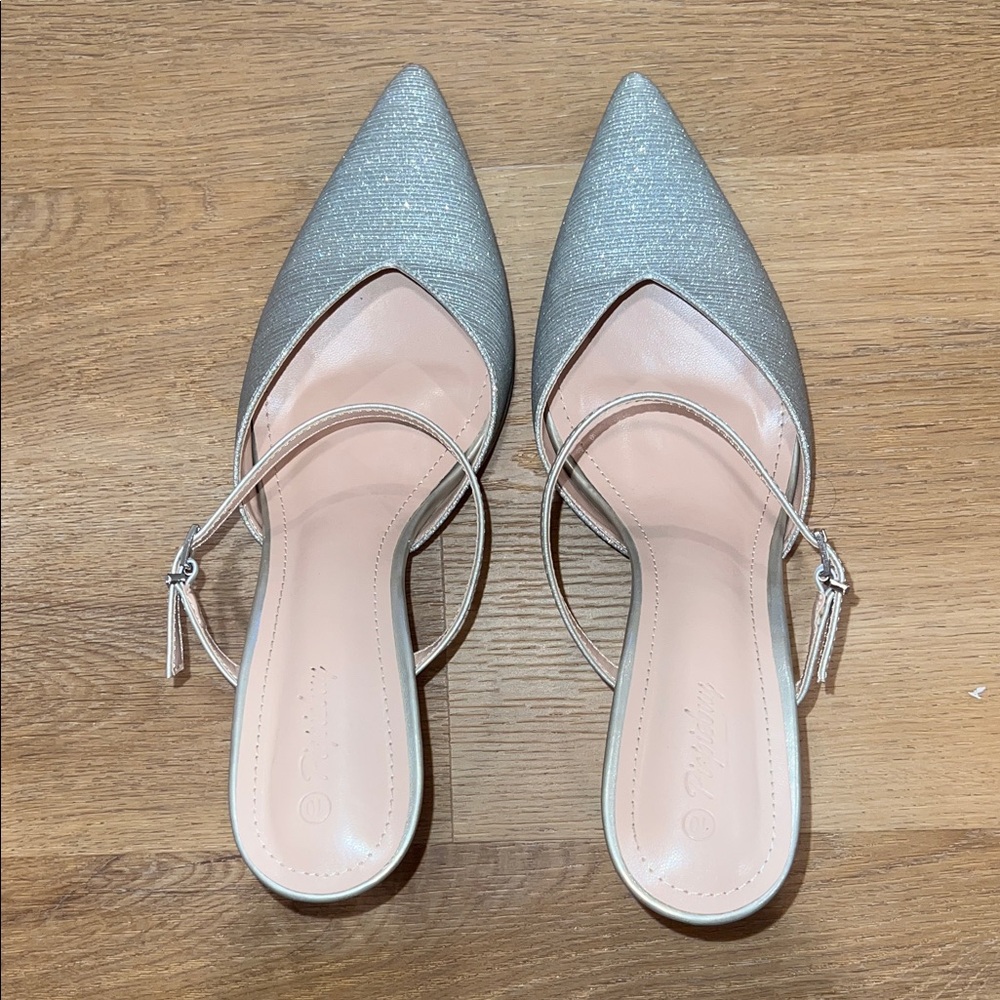 Elegant Silver Women's Slingback Heels